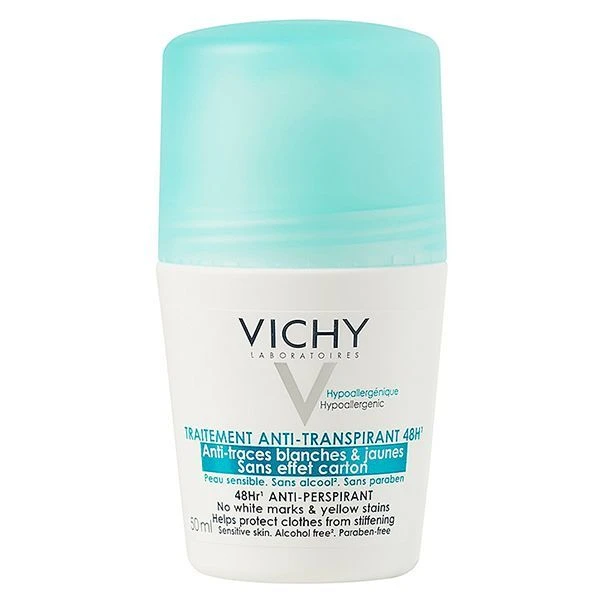 Vichy, antyperspirant 48h, przeciw śladom na ubraniach, roll-on, 50ml
