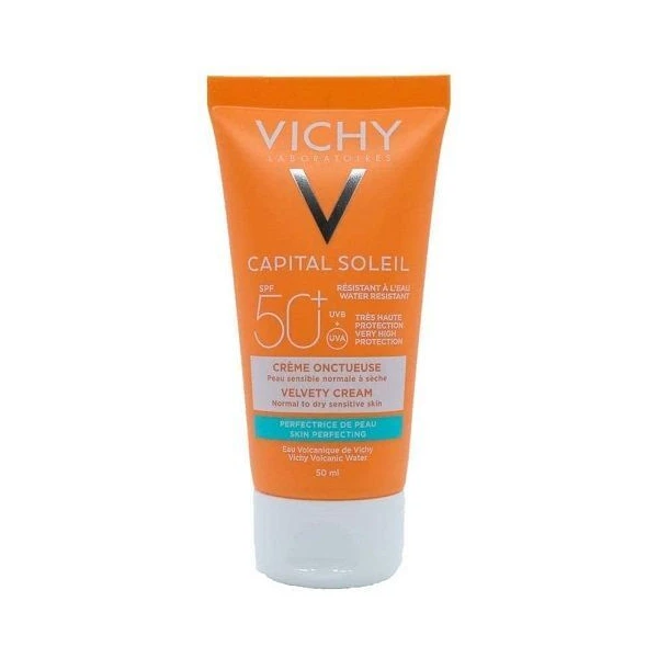 Vichy Capital Soleil, krem aksamitny do twarzy SPF 50+, skóra sucha, normalna i wrażliwa, 50ml
