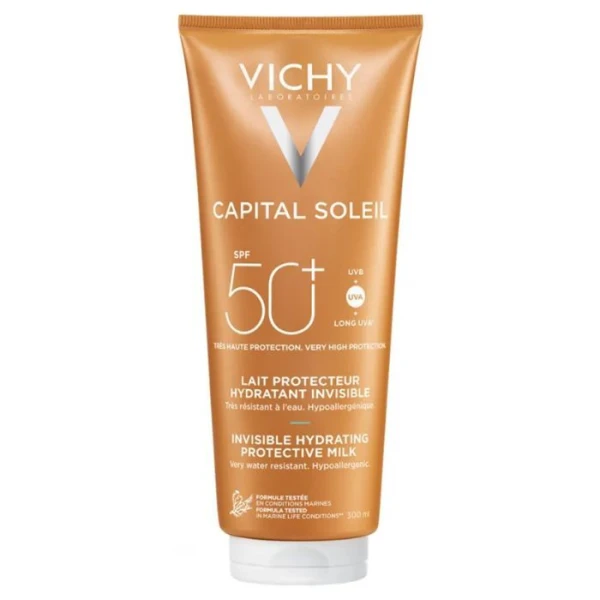 Vichy Capital Soleil, ochronne mleczko nawilżające do twarzy i ciała SPF 50+, 300ml