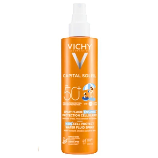 Vichy Capital Soleil, spray ochronny do twarzy i ciała dla dzieci SPF 50+, 200ml