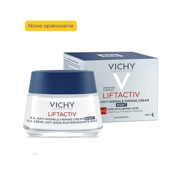 Vichy Liftactiv Night, kompleksowa przeciwzmarszczkowa pielęgnacja ujędrniająca, na noc, 50ml