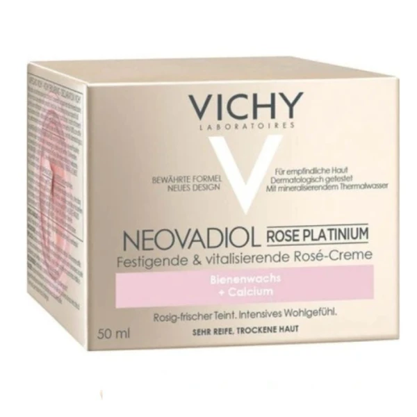 Vichy Neovadiol Rose Platinum, rewitalizujący i ujędrniający krem na noc, 50ml