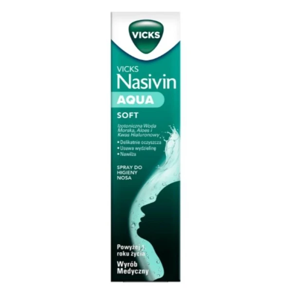 Vicks Nasivin Aqua Soft, spray do higieny nosa, powyżej 1 roku życia, 120ml