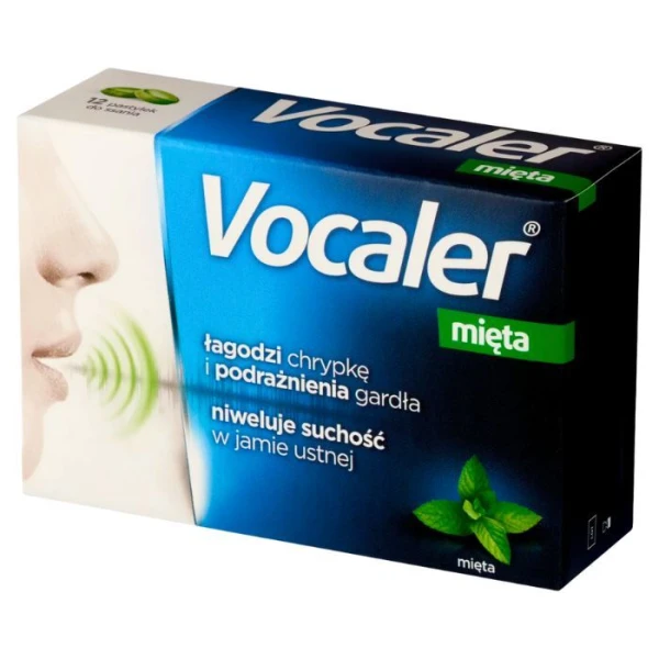 Vocaler, smak miętowy, 12 pastylek do ssania