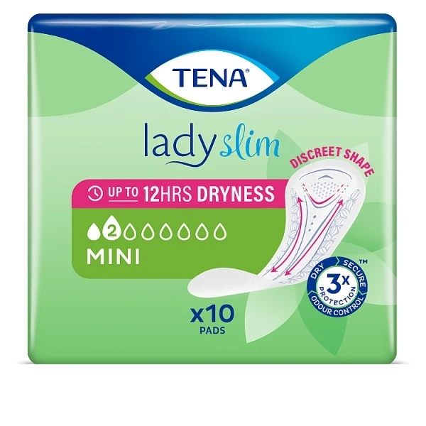 Wkłady anatomiczne Tena Lady Slim Mini, chłonność 2/8, 10 sztuk