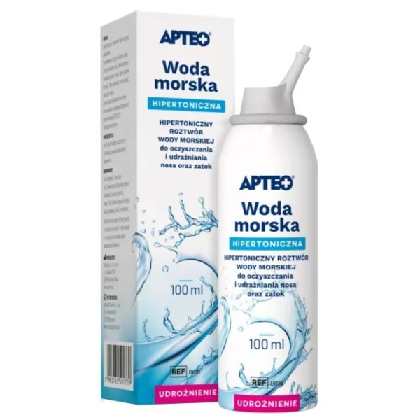 Woda morska hipertoniczna Apteo, spray, od 3 roku życia, 100ml