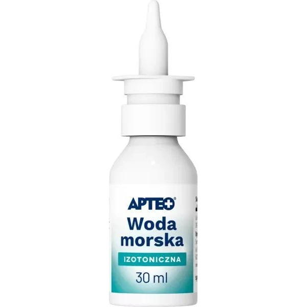 Woda morska izotoniczna Apteo, od 1 miesiąca życia, spray do nosa, 30ml