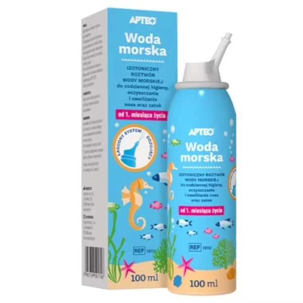 Woda morska izotoniczna Apteo, spray, od 1 miesiąca życia, 100ml