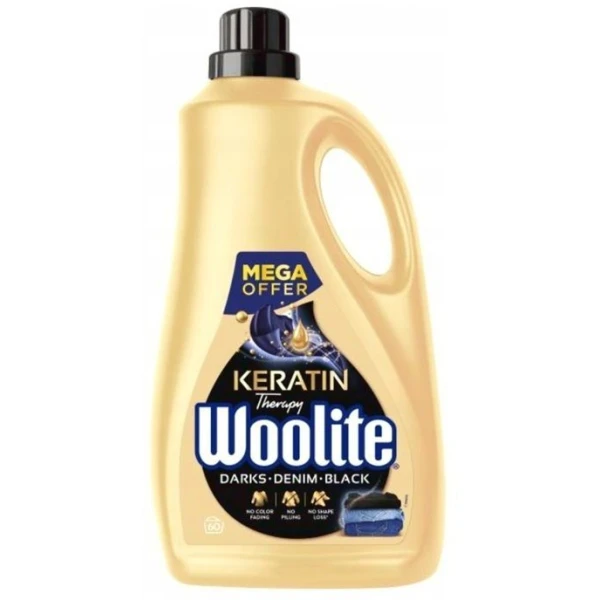 Woolite Keratin Therapy, płyn do prania ciemnych tkanin, 3,6l
