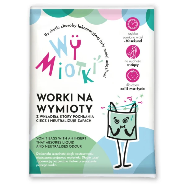Wymiotki, worki na wymioty, z chłonnym wkładem, po 15 miesiącu, 6 sztuk
