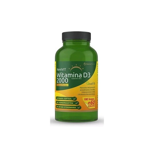 XeniVIT Witamina D3 2000 j.m., 240 kapsułek