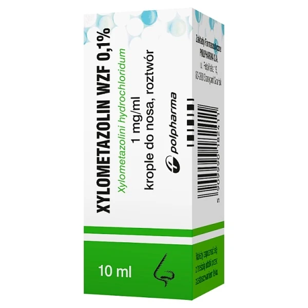 Xylometazolin WZF 1mg/ml, krople do nosa, 10ml