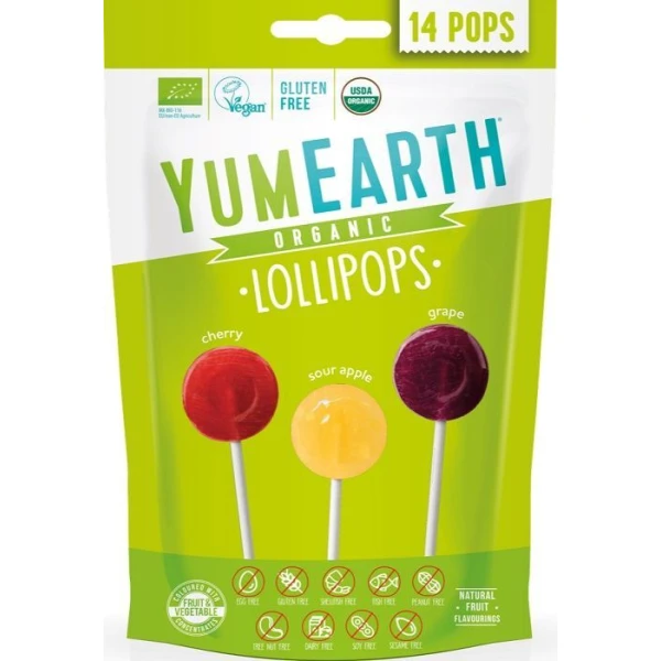 YumEarth, lizaki owocowe, kwaśne, mix smaków, 14 sztuk