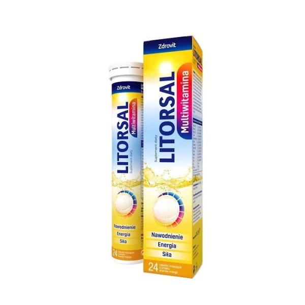 Zdrovit Litorsal Multiwitamina, smak ananas-mango, 24 tabletki musujące