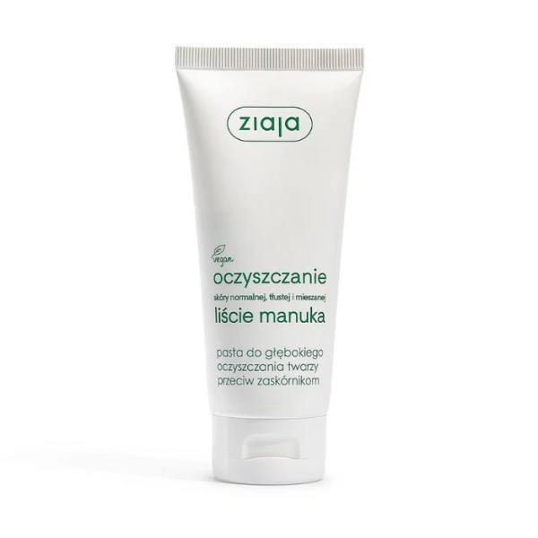Ziaja Liście Manuka - Oczyszczanie, pasta do głębokiego oczyszczania twarzy, przeciw zaskórnikom, 75ml