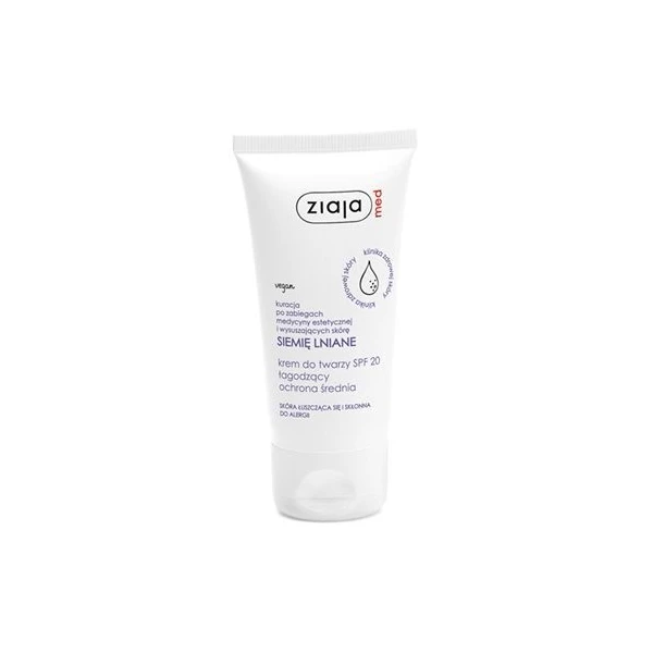 Ziaja Med Siemię Lniane, krem do twarzy łagodzący SPF20, 50ml