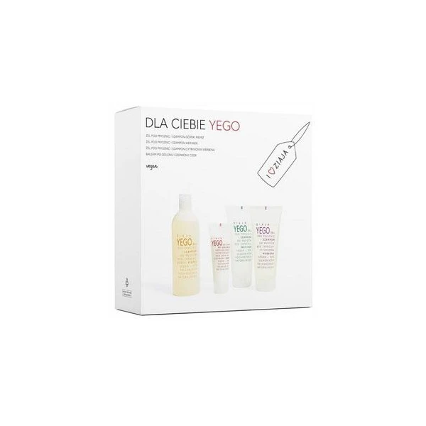 Ziaja Yego, żel pod prysznic i szampon: górski pieprz, 400ml + Wetiwer, 200ml + cytrynowa werbena, 200ml + balsam po goleniu, czerwony cedr, 80ml