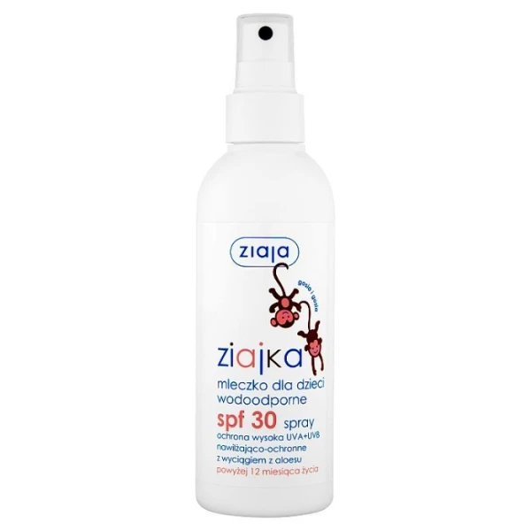 Ziajka, mleczko ochronne SPF30, wodoodporne, po 1 roku życia, spray, 170ml