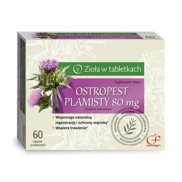 Zioła w tabletkach, Ostropest Plamisty 80mg, 60 tabletek