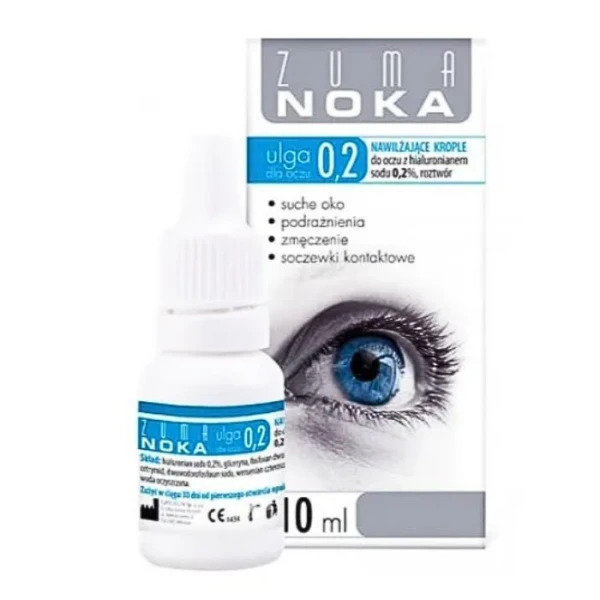 Zuma Noka, ulga dla oczu, nawilżające krople do oczu 0,2%, 10ml